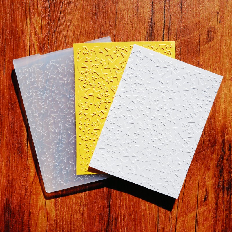 arriettycraft Stars Background Plastic Embossing Folders for Card Making Christmas