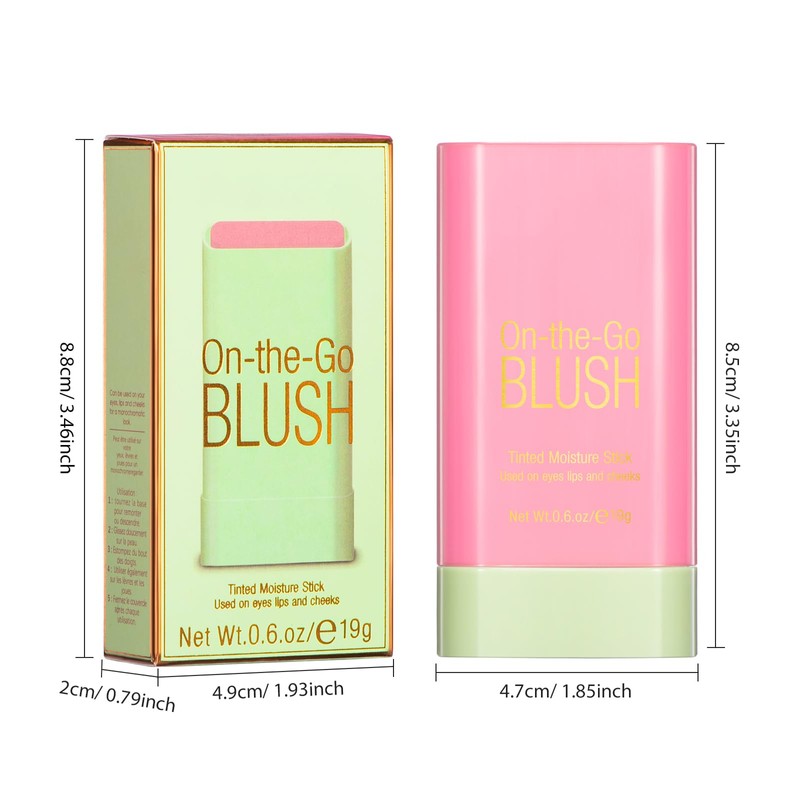 BEFIVECOK Blush Stick for Cheeks - Cream Makeup Blush Wand,