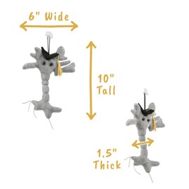 GIANTmicrobes Graduation Brain Cell Plush - Celebrate with our signature Brain Cell plush donning a graduation cap and tassel, Uniquely Fun Student Gift to Commemorate Achievements