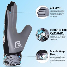Arsh Sports 2Pack Goalkeeper Gloves for Kids, Youth and Adult Football Soccer Goalie Gloves with 4-mm Latex Spine & Double Wrist Protection (Gray, Size 5 Suitable for 9 to 12 Years Old)