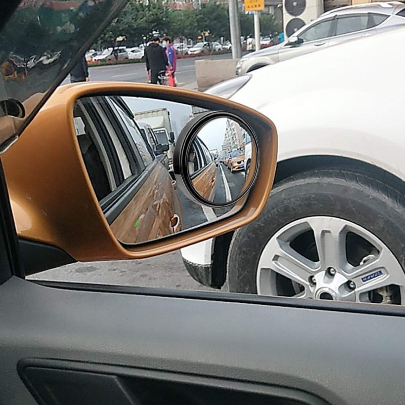 ESreake 2PCS Small Blind Spot Mirror, 3-inch Round HD Glass