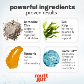 All-Natural 3-in-1 Dog Probiotic, Prebiotic, and Postbiotic Supplement Powder - Probiotics for Dogs with 135 Billion CFUs, Anti Diarrhea, Digestive Enzymes & Antioxidants (60g)