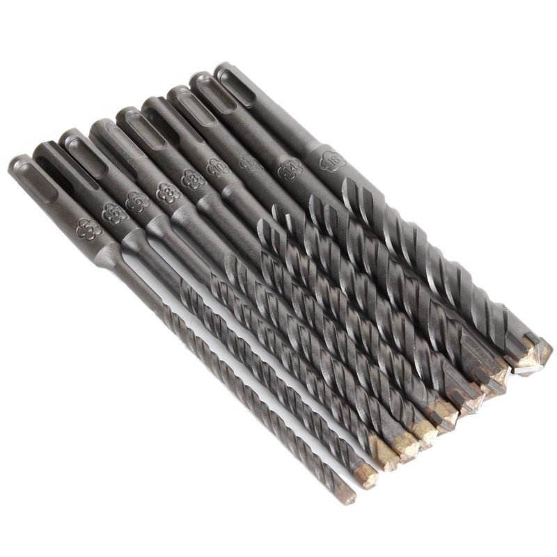 APACALI 9 Piece SDS Plus Masonry Drill Bit Set 3/16"
