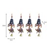 Handicrafts Paradise Door Hanging Blue Painted Bell with Jhalar Golden