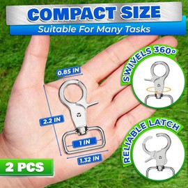 Swivel Snap Hooks Heavy Duty Trigger Clip - 2Pcs Leash Hook Lanyard Clips Nickel Plated Keychain Clips for Crafts Hook Eye Clasp Heavy Duty Clip - Stainless Steel Lobster Clasp Snap Hook Carabiner