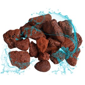 BCQLI 400g Sphere Bio-Filter Media for Marine and Freshwater Aquariums, Red Volcanic Rock