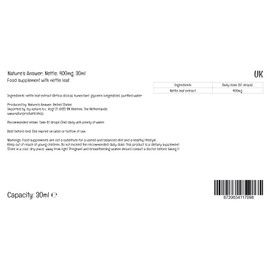 Nature's Answer, Nettle Extract, 400mg, 30ml, Lab-Tested, Gluten Free, Soy Free, Vegan, Vegetarian, Non-GMO