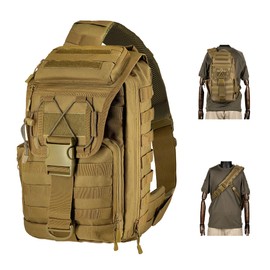 MANETTA Tactical Sling Bag for Men, 30L Extra Large Tactical Bag with Bottle Holder, Cross Body Chest Pack Shoulder Backpack EDC Bag For Camping Hiking Trekking Daypack