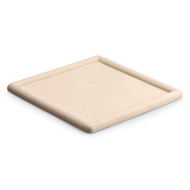 Oirlv Top Microfiber Jewelry Tray Square Nightstand Organizer Rings Earrings Necklace Trinket Storage Tray Showcase Jewelry Display (Beige)