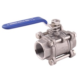 DERNORD Ball Valve 1 Inch NPT Threaded - Stainless Steel 304 Female 3 Piece Full Port (1" NPT Female)