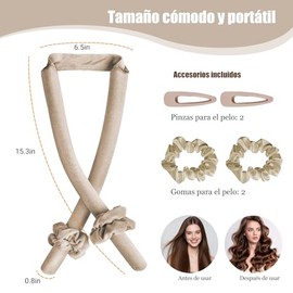 Rizador Pelo Sin Calor, Diseño Segmentado Mejorado, Rizos Sin Calor para Onda Natural, Rizadores de Cabello Sin Calor con Pinzas para el Cabello y Col