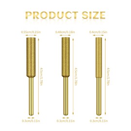 Pack of 12 Chainsaw Sharpener, Diamond Chainsaw Sharpener, 3 Different Sizes, Saw Chain Sharpener for Chainsaws for Sharpening and Grinding