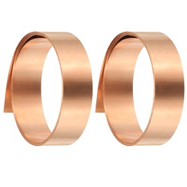 PATIKIL 0.4in x 3.3ft Copper Thin Foil Sheet Roll, 2 Pcs 99.9% Pure Copper Tape Strip 4Mil (0.1mm) Flashing Metal Sheet Foil Plate for DIY Crafts Repairs Electrical Decoration