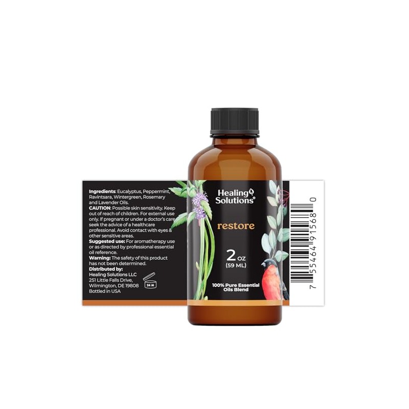 Healing Solutions Restore Blend Essential Oil - 2 Fluid Ounces