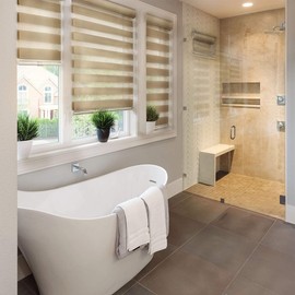 CHICOLOGY Everyday Cordless Zebra Shades, Light Filtering Dual Layer Window Blind Treatment Best for Kids & Perfect for Living Room/Bedroom/Kitchen and More, 61" W X 72" H, Striped Mocha