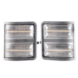 LUDARM LED side Mirror Marker light Compatible with 2008-2016 F250 F350 F450 F550 super duty Switchback White Driving Parking Light Amber Turn Signal Light 2PCS Clear Lens