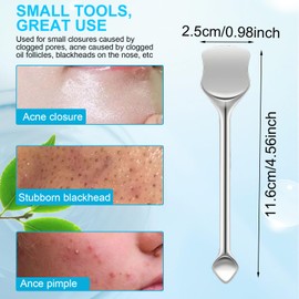Blackhead Remover Tool Stainless Steel Pimple Popper Double Head Tool Pore Preparation Tool Skin Scrubber Spatula for Women Girls Acne Comedones Cuticles