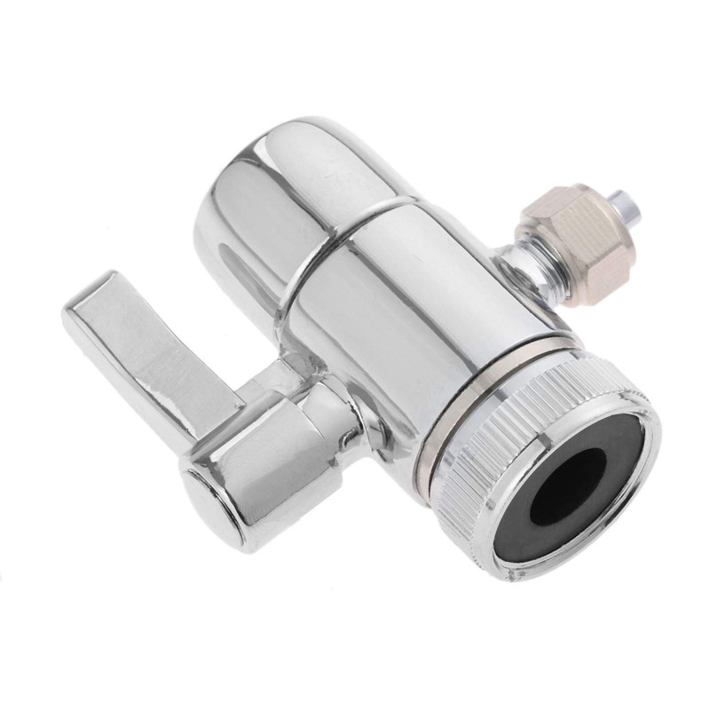 Sliver Faucet Adapter Diverter Valve Counter Top Water Filter 1/4"