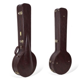 Crossrock Wood Case for 12.5'' Openback Banjos-Brown Leather (CRW620OBJBR)