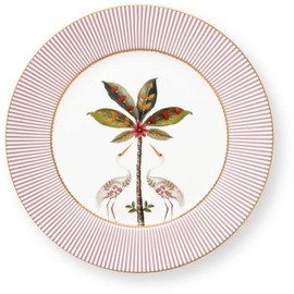 Pip Studio La Majorelle Breakfast Plate Pink with Herons 21 cm