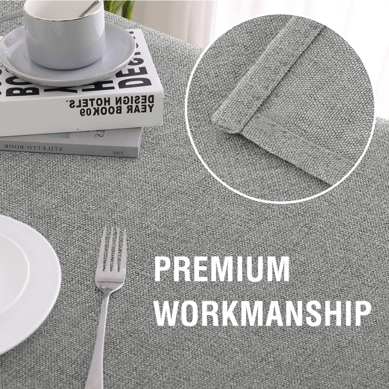 H.VERSAILTEX Rectangle Linen Textured Table Cloth Thick Fabric Wrinkle Free