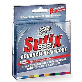 Sufix 832 Lead Core, metered Multi-Colored (12 pound/100 Yard Spool)
