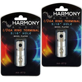 Harmony Audio HA-RT0 Car Stereo Power/Ground 1/0 Gauge 5/16" Ring Terminal Pair