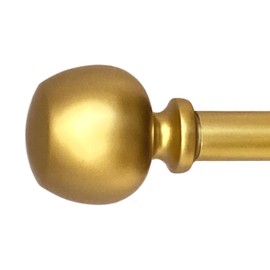 Decopolitan Morena 48-86 Inch Adjustable Curtain Rod Set, 5/8 Inch Diameter in Brass