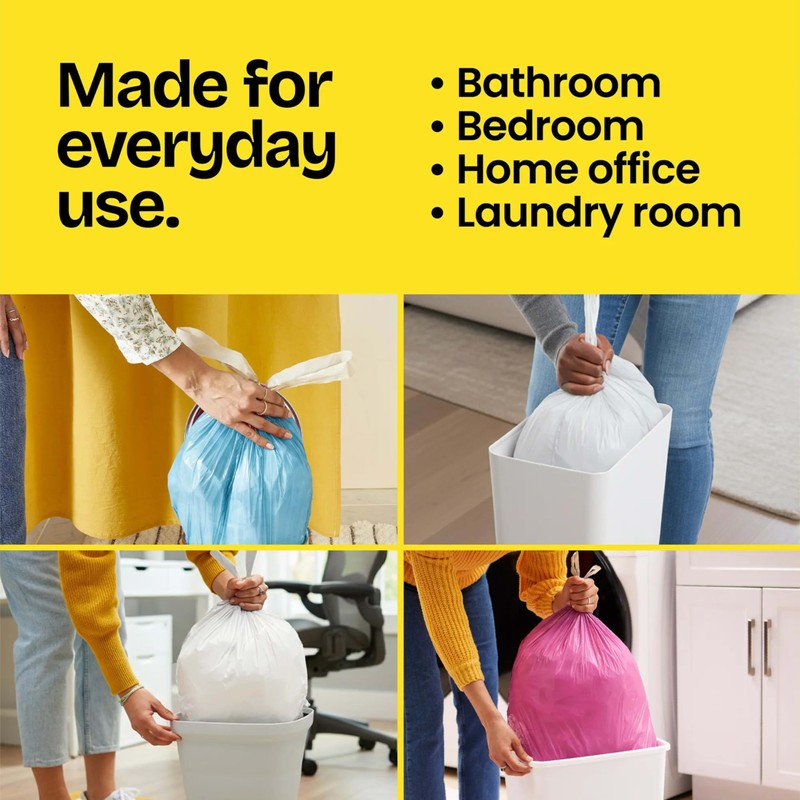 Glad Medium Trash Bags, 8 Gallon, Lemon Fresh Bleach Garbage