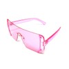 Dweebzilla Malibu Rimless Full Shield Mono Lens Sunglasses (Pink Transparent