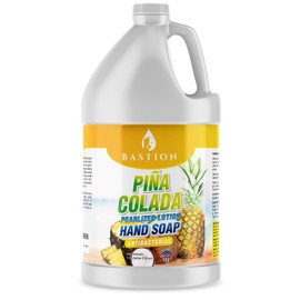 Bastion Antibacterial Hand Soap - Pina Colada - Moisturizing Pearlized Liquid Hand Wash - 1 Gallon (128 oz.) Bulk Refill Jug. Pina Colada Scented. Non-toxic. Made in the USA.