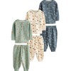NEXT Oversized Fit Cotton Pyjamas Pack of 3, Blue/Ecru