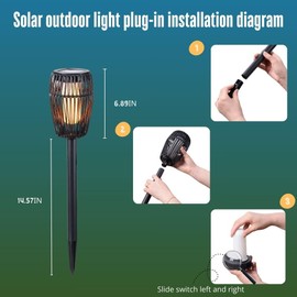 MAOCHI Solar Outdoor Lights,2 Pack Warm Flickering LED Solar Lights Outdoor Waterproof, Solar Pathway Lights for Your Garden, Landscape, Path, Yard, Patio, Driveway（23152）