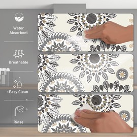 Sofort Dish Drying Mat, Absorbent Dish Drying Pad with Non-slip Rubber Backed, Hide Stain for Kitchen Counter, Drying Mats for Dish Rack, Coffee Maker, 16 x 24 Inch