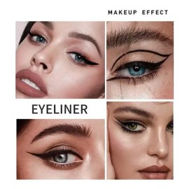 2pcs Delineadores Resistente Agua Negrosello Eyeliner Ojos                                                                                            