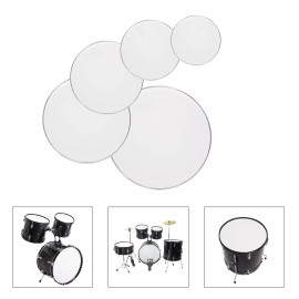 Unbranded 5Pcs Drum Skin Heads Set of 5 White 22", 16",14", 13",12"  DrumSkins For Rock US