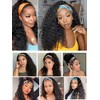 Julia Hair 12A Headband Human Hair Wigs Water Wave None