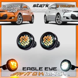 Stark Industries 23mm Eagle Eye Bulb Switchback (White/Amber) light, High Power 9W 12-SMD DRL Car Motorcycle Turn Signal Light Fog Light Backup Lights, 2-Pack