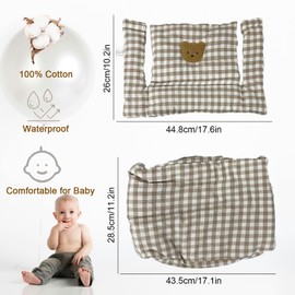 Seat Cushion for Stokke Tripp Trapp High Chair, Non-Slip High Chair Seat Cushion Set, Organic Cotton Baby Seat Cushion, Replacement Cover Seat Cushion for Highchair, Baby Chairs with Bag (02)