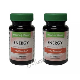 2 Bottles Energy May Support Vital Stamina 21 Tablets People's Choice New