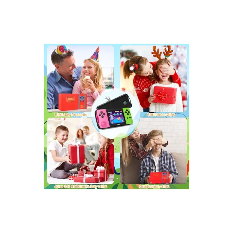 Portable Retro Kids Game Console 3.2" Screen, Support Plug TV