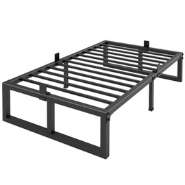 Yitong Angel Twin Bed Frames Platform, 14 Inch High 3500 lbs Heavy Duty Metal Platform, Mattress Foundation with Steel Slat Support/No Box Spring Needed/Noise Free/Non-Slip/Easy Assembly