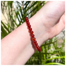 CHELYQST Carnelian Bracelet - Stone of Luck,Stretch Natural Stone Crystal Beads Jewelry Gifts for Women Men Unisex,6mm