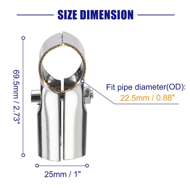 sourcing map Structural Pipe Connector Joint Pipe Clamps 180 Degree