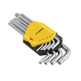 Gunpla Torx Hex Key Allen Star Long Arm Wrench Hex Keys Security Torx End Holes Set of 9 Pieces with Storage Case T10-T50 for Home Maintenance DIY