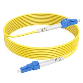 RamboCables (3ft/1m LC to LC Fiber Optic Internet Cable, OS2 Single Mode Fiber Patch Cable, Simplex 9/125um LSZH Yellow OD 3.0mm 𝙍𝙖𝙢𝙗𝙤𝘾𝙖𝙗𝙡𝙚𝙨