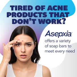 Asepxia Soap Face Wash Variety Pack – 4 Facial Bars for Acne Treatment, and 1 Facial Bar For Brighteness & Softness | Oil Removal, Blackhead Care in a Complete Skin Routine | 4 oz Each | 5-Pack