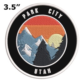 Park City, Utah Ski Restort Mountain Embroidered Premium Patch DIY Iron-on or Sew-on Decorative Badge Emblem Vacation Souvenir Travel Gear Clothes Appliques