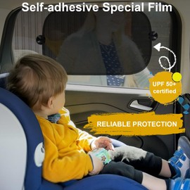 NICKLIN 2 Pcs Static Cling Car Window Shades for Baby, Car Sun Shade for Baby with UV Protection, 44 x 36 cm Sun Visor for Cars Window with 8 Suction Cups for Sedan, SUV, Minivan