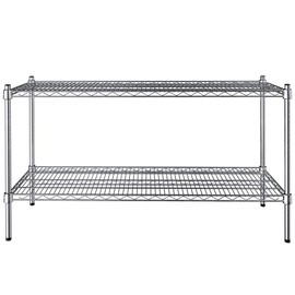Pro&Family 18" x 48" NSF Chrome 2-Shelf Kit with 27" Posts. Perfect for Home, Garage, Commercial Hospital, Nursing and Care Homes, Children's Shelters, Metal Bookshelv.
